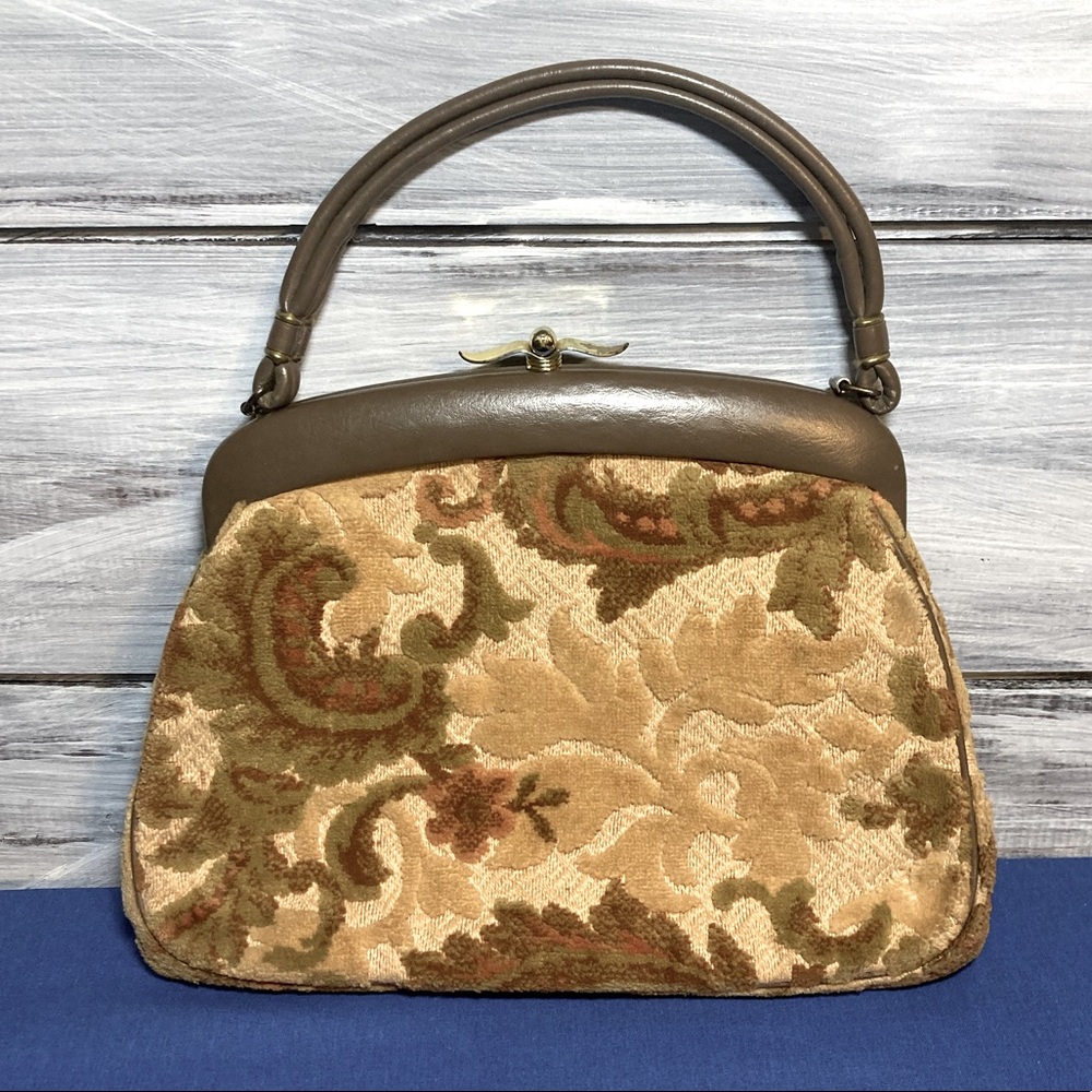 VNTG 1960’s JR MIAMI (JULIUS RESNICK) CARPET TAPESTRY HANDBAG